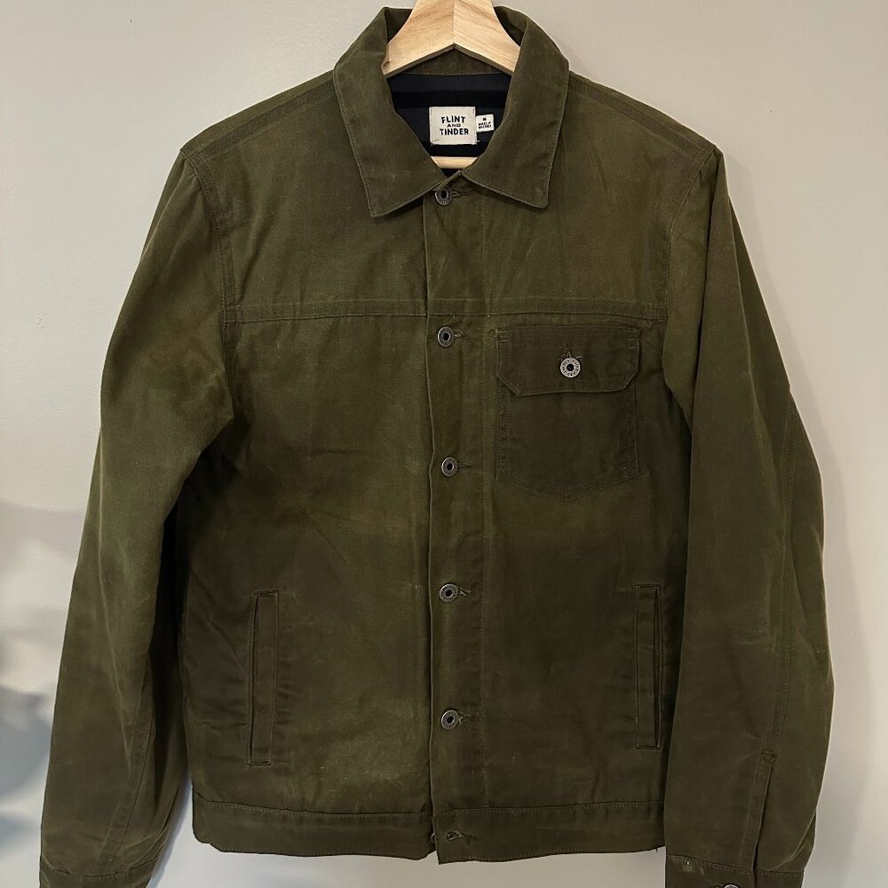Flint and Tinder Flannel-Lined Waxed Trucker Jacket